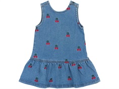 THE NEW Siblings Nayla dress light blue denim with cherries